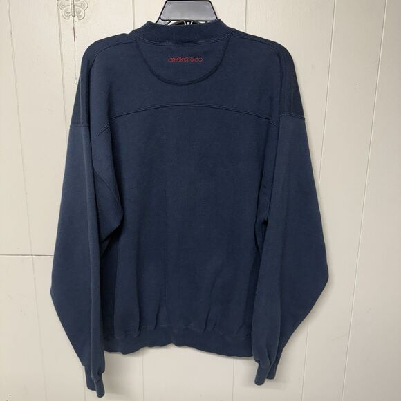 Vtg Cricket & Co Embroidered Horse Ribbon Crewneck Sweatshirt Blue Men L - Picture 12 of 12